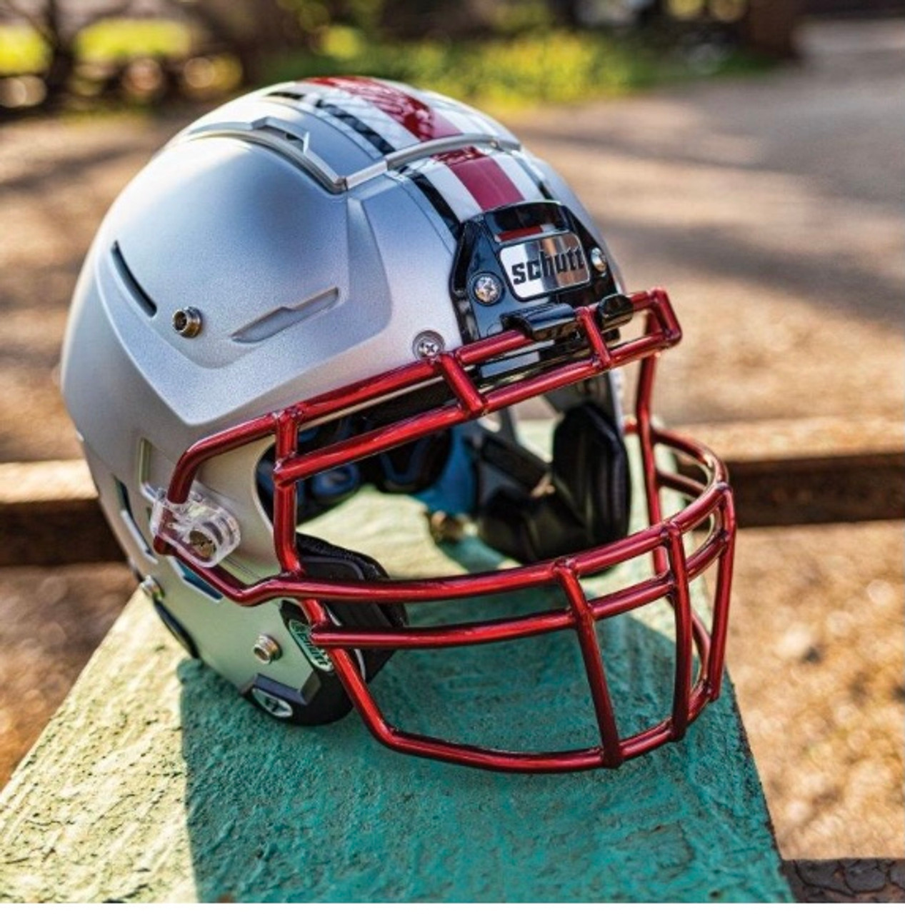 f7 football helmet red