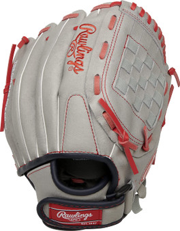 Rawlings Sure Catch Mike Trout 11 Inch T-Ball Youth Baseball Glove Grey Red