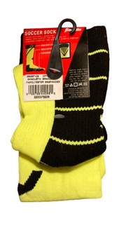 Franklin Neo-Fit Kids Soccer Socks Size Small (Shoe Size 10-1) Neon Yellow