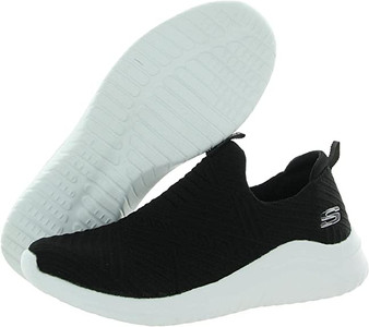 Skechers Women's Air Cooled Memory Foam Slip On Shoes Black White