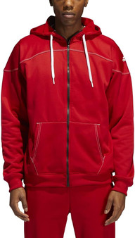 Adidas Men's Stadium Full Zip Hoodie Red White