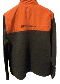 G-III Cincinnati Bengals Men's Quilted Half Zip Pullover Black Orange