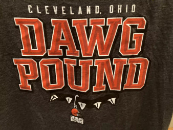 Fanatics NFL Team Apparel Cleveland Browns Dawg Pound Long Sleeve Tee Gray Size XL