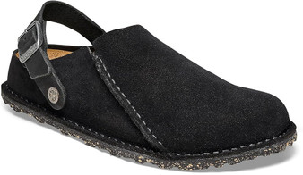 Birkenstock LUTRY Premium Suede Women's Clogs Black Size 11