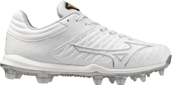 Mizuno Pro FP Women's TPU Softball Cleats White Silver