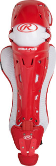 Rawlings Mach Series Adult Baseball Catcher's Leg Guards NOCSAE Red