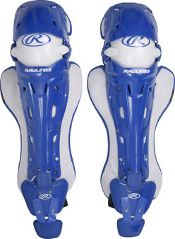 Rawlings Mach Series Adult Baseball Catcher's Leg Guards NOCSAE Royal Blue