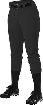 Alleson Women's Softball Pants w/Belt Loops Black