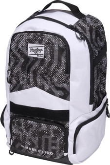 Rawlings Gamer Series Softball Batpack Equipment Bag Black White