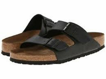 Birkenstock Arizona Sandals in Black Leather Men's 8 Women's 10