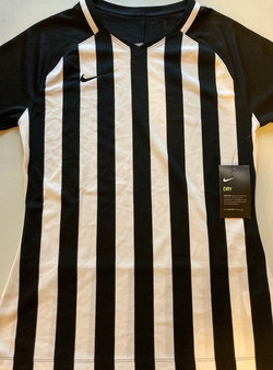 NIKE Women's Striped Division III Soccer Jersey Black White SZ Medium