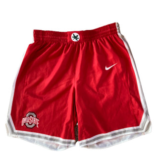 Nike Ohio State Buckeyes Men's Basketball Shorts Scarlet Grey White Size Large