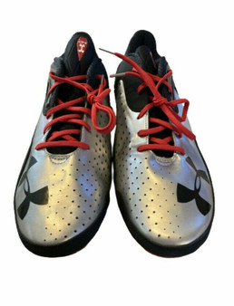 Under Armour C1N Cam Newton Low Top Football Cleats Black Grey Red Size 13