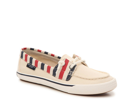 red white and blue sperry boat shoes