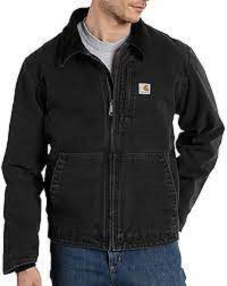 Carhartt Full Swing Relaxed Fit Washed Duck Insulated Traditional Coat  Black Size Small