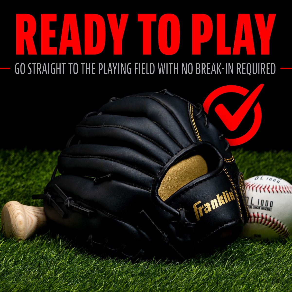 Franklin Field Master Gold Series 11" Baseball Fielding Glove Black