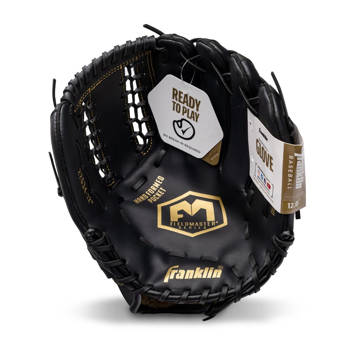 Franklin Field Master Gold Series 12" Baseball Fielding Glove Black