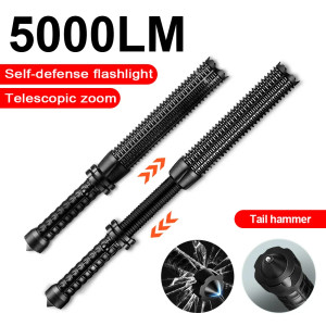 5000LM Self-defense Flashlight Zoom Rechargeable Lamp 18650 Tactical Flashlight Waterproof Outdoor Self Defense Hunting Camping 5000LM Self-defense Flashlight Zoom Rechargeable Lamp 18650 Tactical Flashlight Waterproof Outdoor Self Defense Hunting Camping