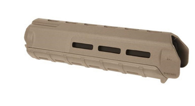 A Magpul MOE AR15 M-LOK® Handguard, Mid-Length in flat dark earth. Product made by Magpul.