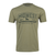 Front side of a Tree Line Tee in Light Olive Heather.