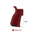 Side of an Apex textured Utility Compact Grip Gen 2 in red to show details and sizing. Product made by Driven Arms Co.