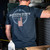 Lifestyle photo of someone wearing the 250 Campaign Tee - Midnight Navy from behind. Product sold by Midwest Industries. Shop all Apparel.