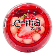 UHA e-ma Candy Strawberry Flv | 味覺糖 e-ma 士多啤梨味喉糖(圓盒裝) 33g
