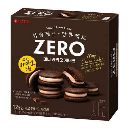 LOTTE ZERO Sugar-Free Cacao Cake | 樂天 零糖朱古力批 12s