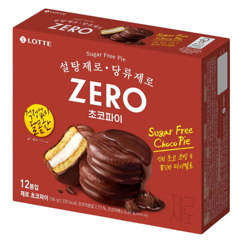 LOTTE ZERO Sugar-Free Pie Choco Marshmallow | 樂天 零糖朱古力棉花批 12s