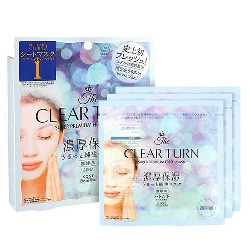 KOSE Clear Turn Premium Fresh Mask (Clarity) | 高絲 史上初透明感真空面膜 3枚入