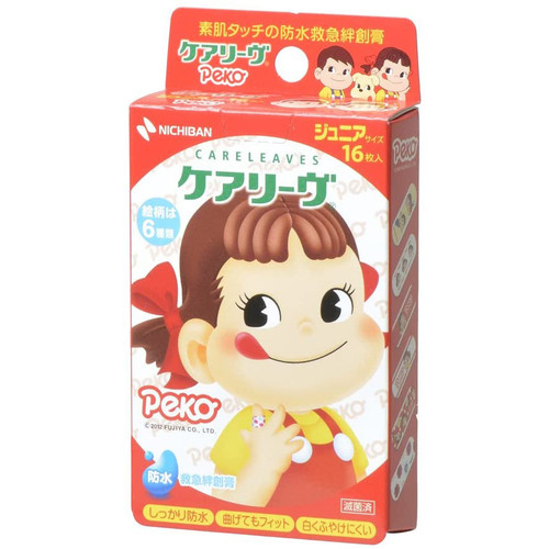 NICHIBAN Adhesive Bandage Peko-chan (Waterproof) | 牛奶妹 兒童 防水膠布[日版] 16pcs