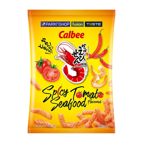 CALBEE - Prawn Crackers Spicy Tomato Seafood Flavor | 卡樂B 香辣番茄海鮮味蝦條 73G