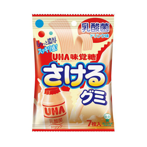 UHA Sakeru Fruit Juice Gummy (Probiotic Yogurt  Flavor) | 味覺糖 乳酸菌飲品味 扭條軟糖 7 pcs