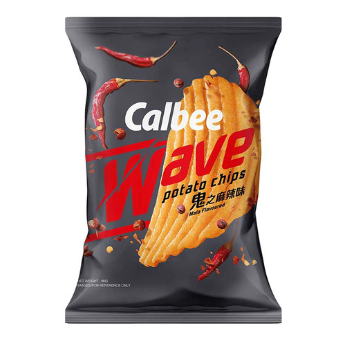 CALBEE - Potato Chips Mala Flavor | 卡樂 鬼之麻辣味波浪薯片 90G