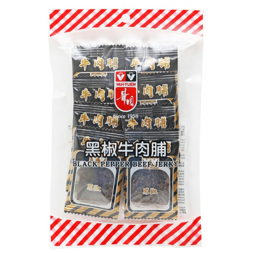 WAHYUEN - Beef Jerky Black Pepper | 華園 黑椒牛肉脯  8pcs