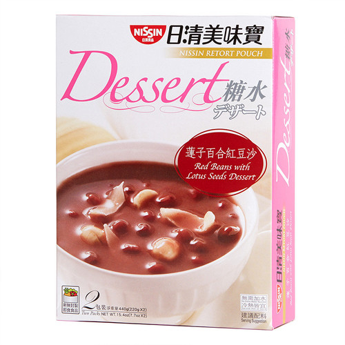 NISSIN RETORT POUCH Red Bean w/ Lotus Seeds Dessert 日清美味寶 百合蓮子紅豆沙 220g x 2pcs