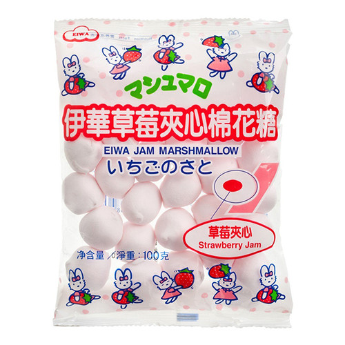  EIWA Strawberry Marshmallow | 伊華 夾心草莓棉花糖 75g[Best Before Date: May 10, 2024]
