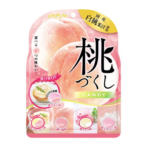 SENJAKU Peach Assorted Candy 扇雀飴 白桃 5式 果汁糖 85g