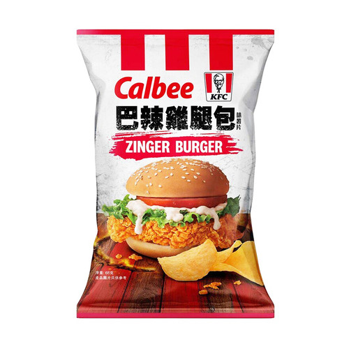 CALBEE - Potato Chips x KFC Zinger Burger Flavor |卡樂B x KFC巴辣雞腿包味薯片 68g