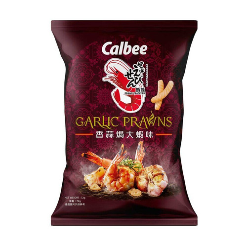 CALBEE - Charm Prawn Cracker Garlic Prawns Flavor 卡樂B 香蒜焗大蝦味蝦條 72G