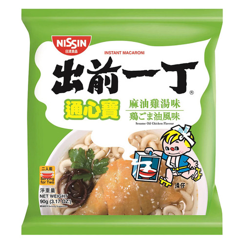 NISSIN Instant Macaroni Chicken with Sesame Oil Flavor | 出前一丁 通心寶麻油雞湯味 90g NISSIN Instant Macaroni Chicken with Sesame Oil Flavor | 出前一丁 通心寶麻油雞湯味 90g