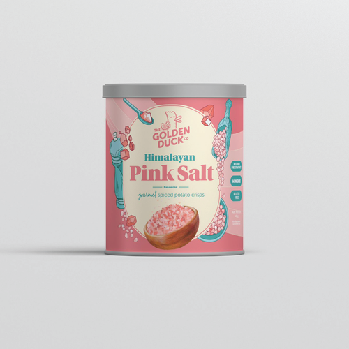 GOLDEN DUCK -  Potato Crisps Himalayan Pink Salt Flavour  | 新加坡金鴨 喜馬拉雅山粉紅岩鹽味薯片 45g [Best Before Jul 24, 2025]