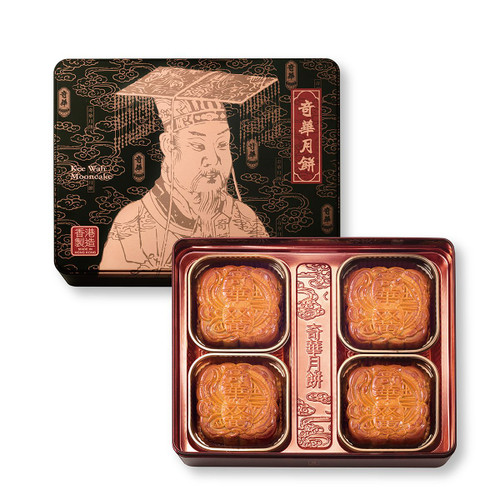 【預計發貨: AUG 17】Kee Wah Double Egg Yolk Gold Lotus Mooncake 奇華餅家 雙黃蓮蓉月-金黃蓮蓉 (4件裝)