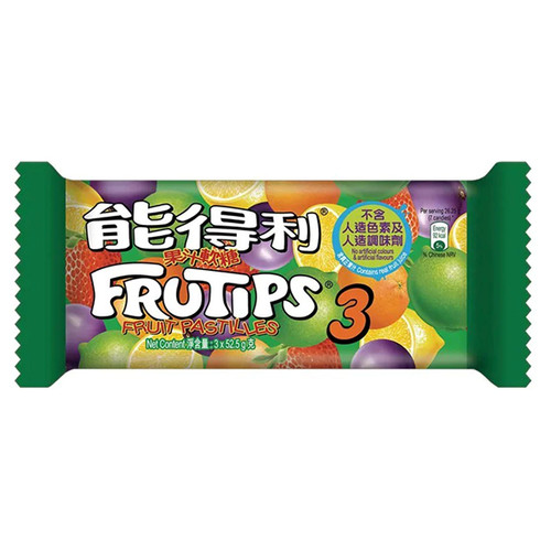 FRUTIPS Pastilles Mixed Fruits Flavor | 能得利 軟糖什果汁味 3pcs / 1pc