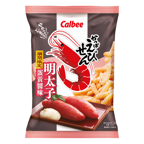 Calbee Prawn Crackers Shrimp With Cod Roe Flavor 卡樂b 明太子蛋黃醬味蝦條75g Mikoplace U S 港日韓 零食藥妝生活百貨