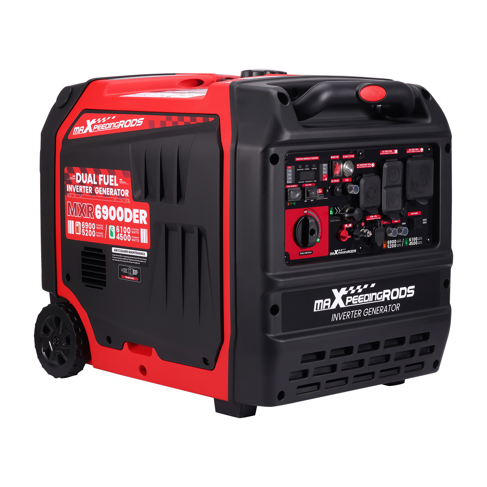 MXR6900DER 6900W Dual Fuel Quiet Gas/LPG Inverter Generator 120V