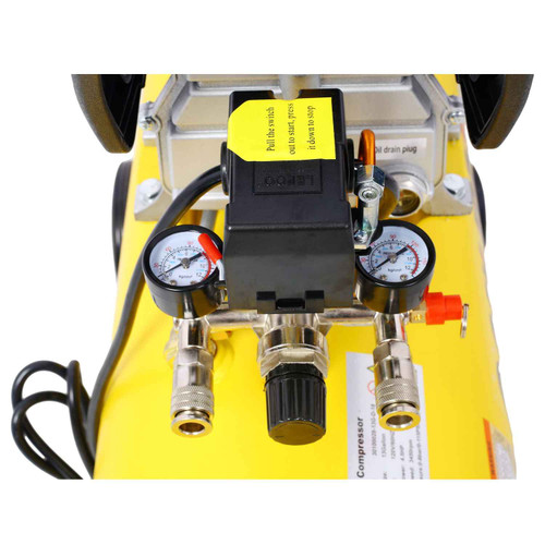 4.5HP Portable 13 Gallons Oil-Lubricated Air Compressor Tank Ultra Quiet Horizontal Tank Adjustable Pressure with Built-in Wheel Osakapro