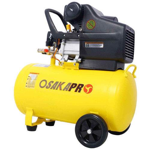 4.5HP Portable 13 Gallons Oil-Lubricated Air Compressor Tank Ultra Quiet Horizontal Tank Adjustable Pressure with Built-in Wheel Osakapro