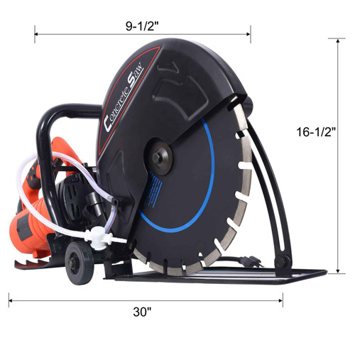 Electric 14" Cut-Off Saw — 120V, 15A, 4,300 RPM, Wet/Dry, 5" Max Cut Depth, Guide Roller (Blade Included) Durvy Supply