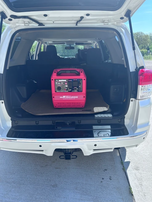 6000 watt generator in back of SUV MXR6000GT 6000 Watt